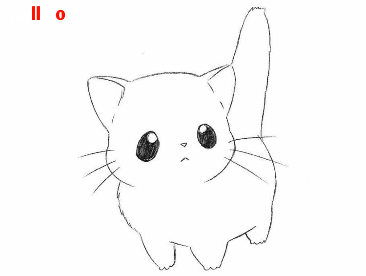 Easy Cat Drawing For Kids