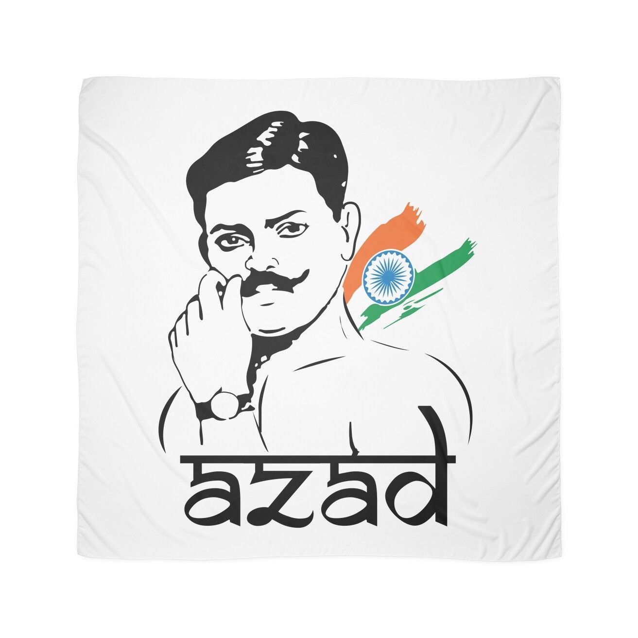 Chandra Shekhar Azad Indian Freedom Fighter Scarf by alltheprints