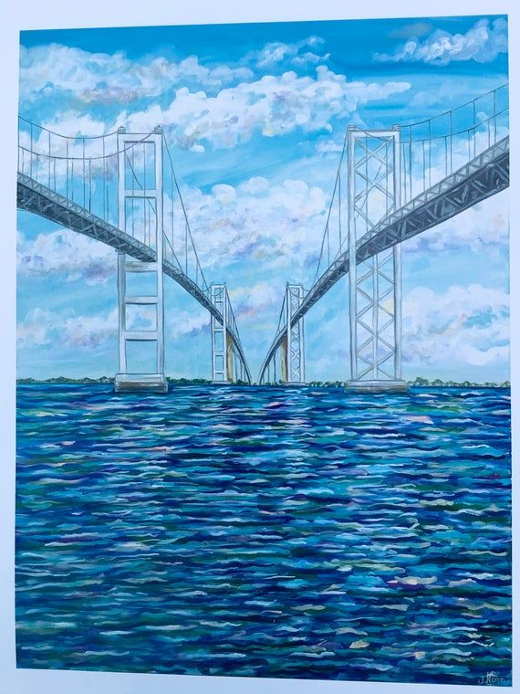 Chesapeake Bay Bridge Print Of A Original Painting - Etsy