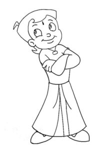 Chhota Bheem Coloring Page for Kids HD Wallpaper