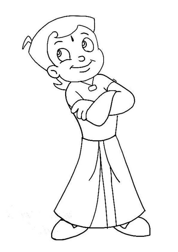 Chhota Bheem Coloring Page For Kids