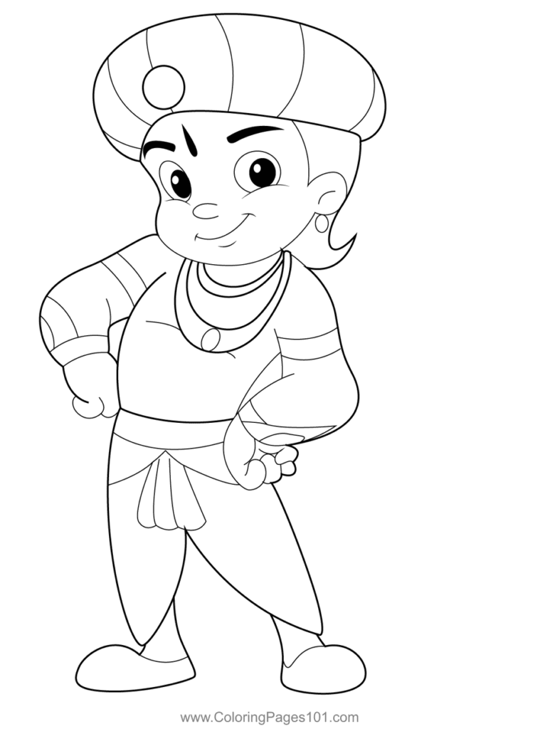 Chhota Bheem Nice Look Coloring Page Images