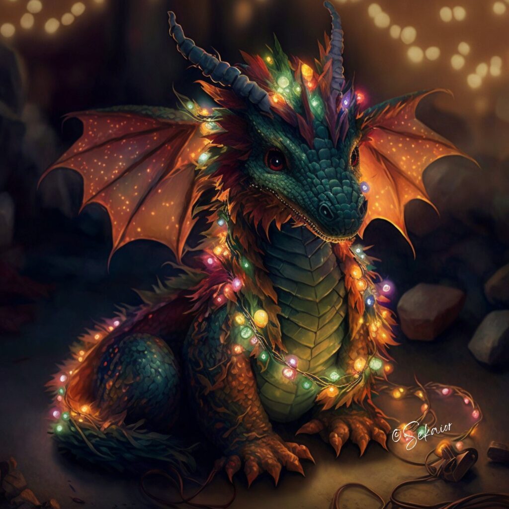 Christmas Light Dragon Cross Stitch Pattern By Sekaior Etsy