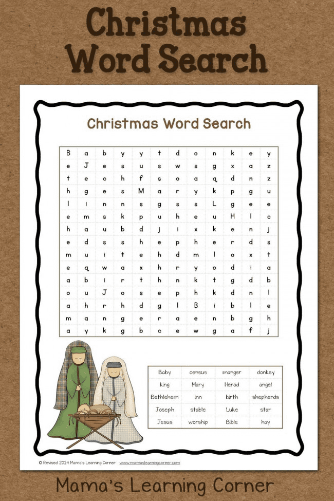 Christmas Word Search Free Printable Images