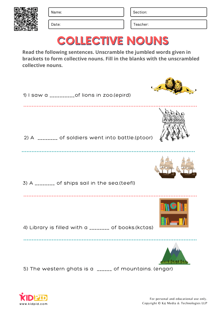 Collective Nouns Printable Worksheets For Grade 2 Kidpid Images