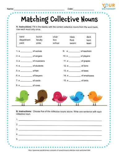Collective Nouns Worksheets (Free Printables)