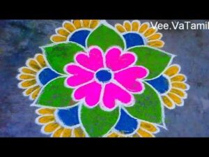 Colourful Easy Rangoli With Dots,Daily Simple Rangoli (5×3) Dots,Easy Rangoli HD Wallpaper