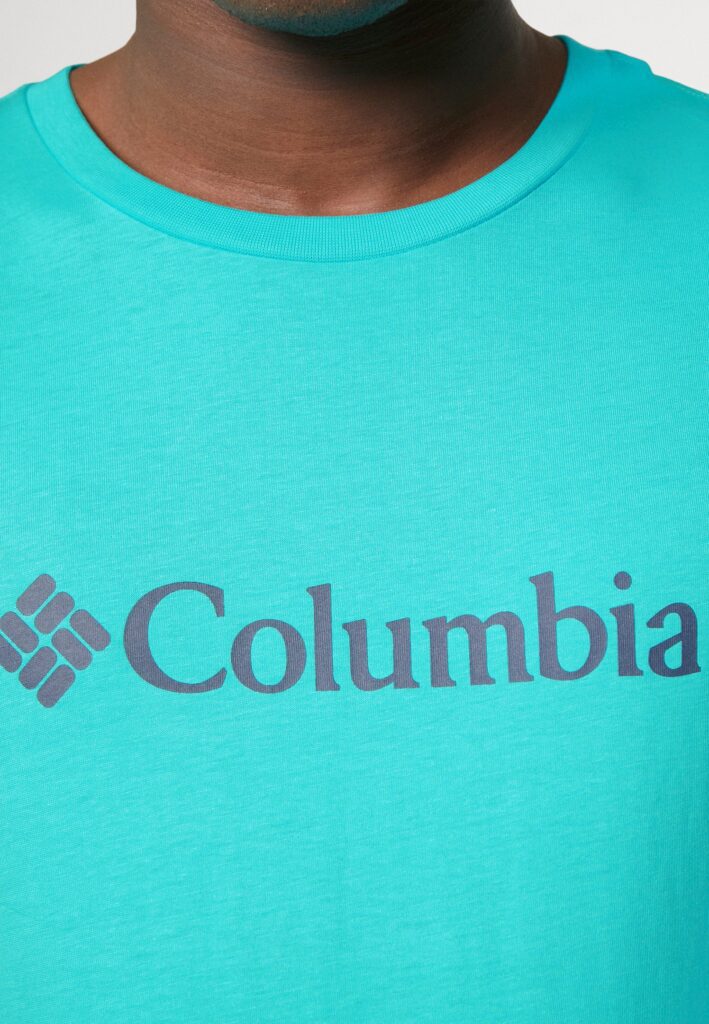 Columbia Logo Short Sleeve Tshirt Basic Bright Aqua