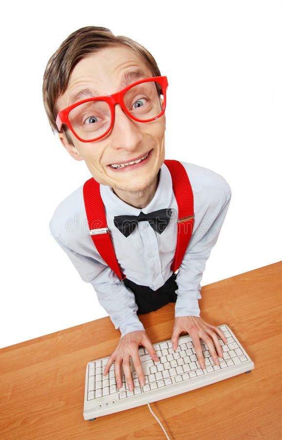 Computer nerd stock image. Image of adult, laughing, happy - 16284029