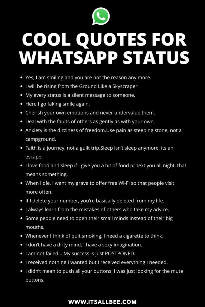 Cool Whatsapp Status Captions &Amp; Quotes