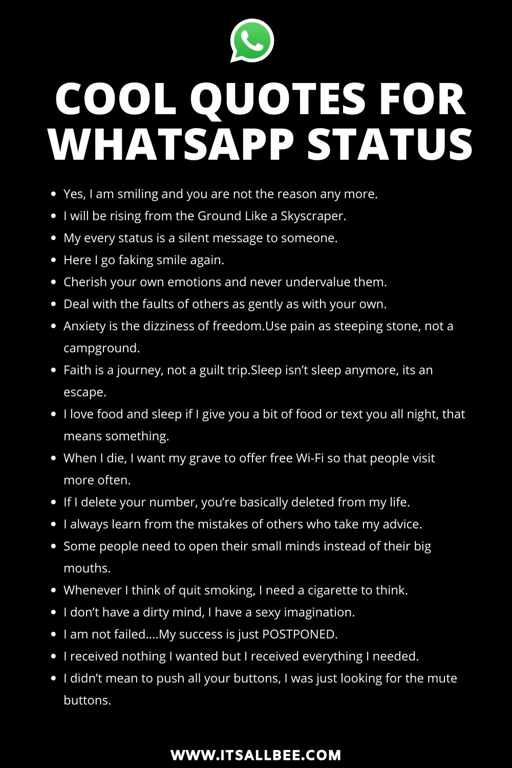 Cool Whatsapp Status Captions & Quotes