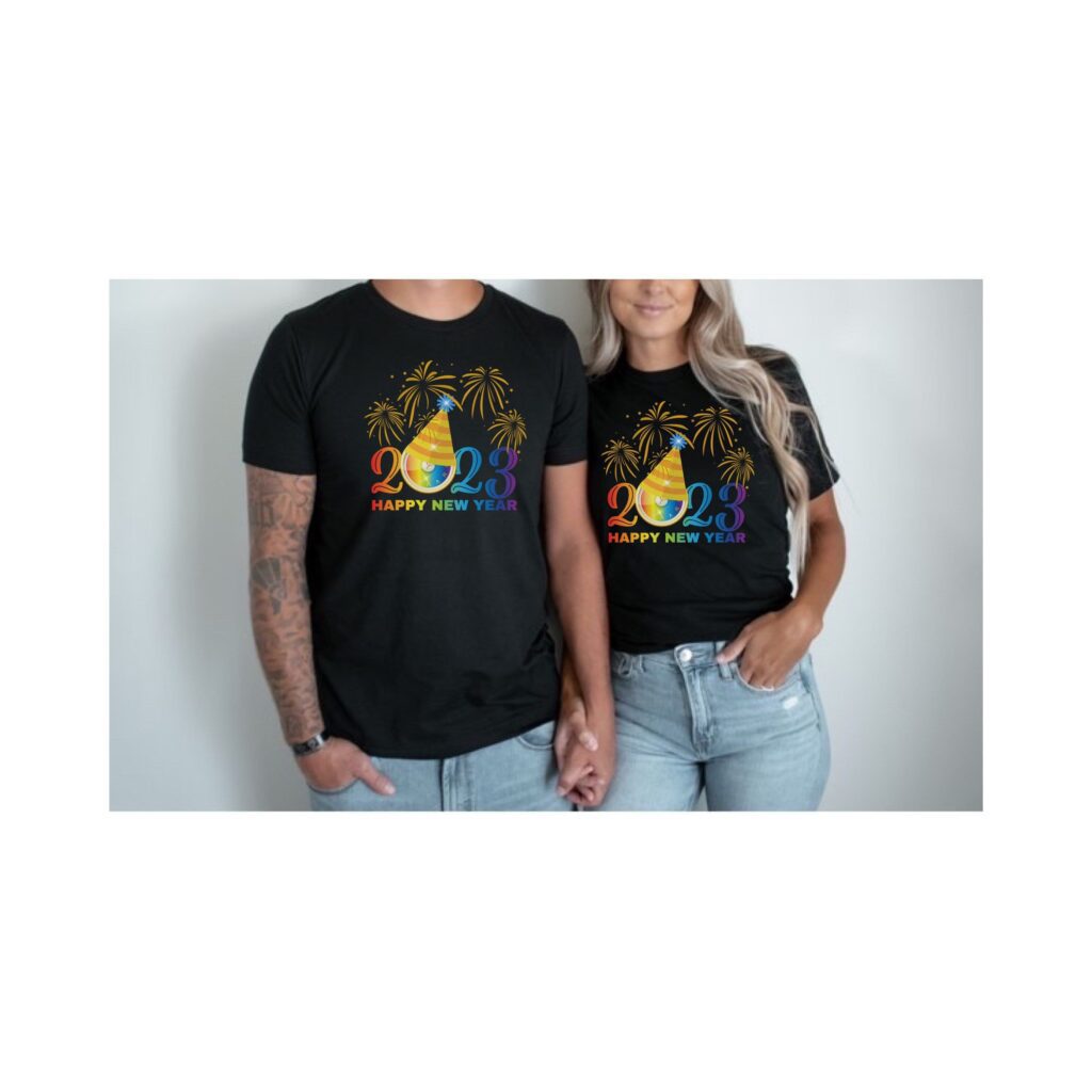 Couples New Year Shirt Happy New Year Shirt Colorful