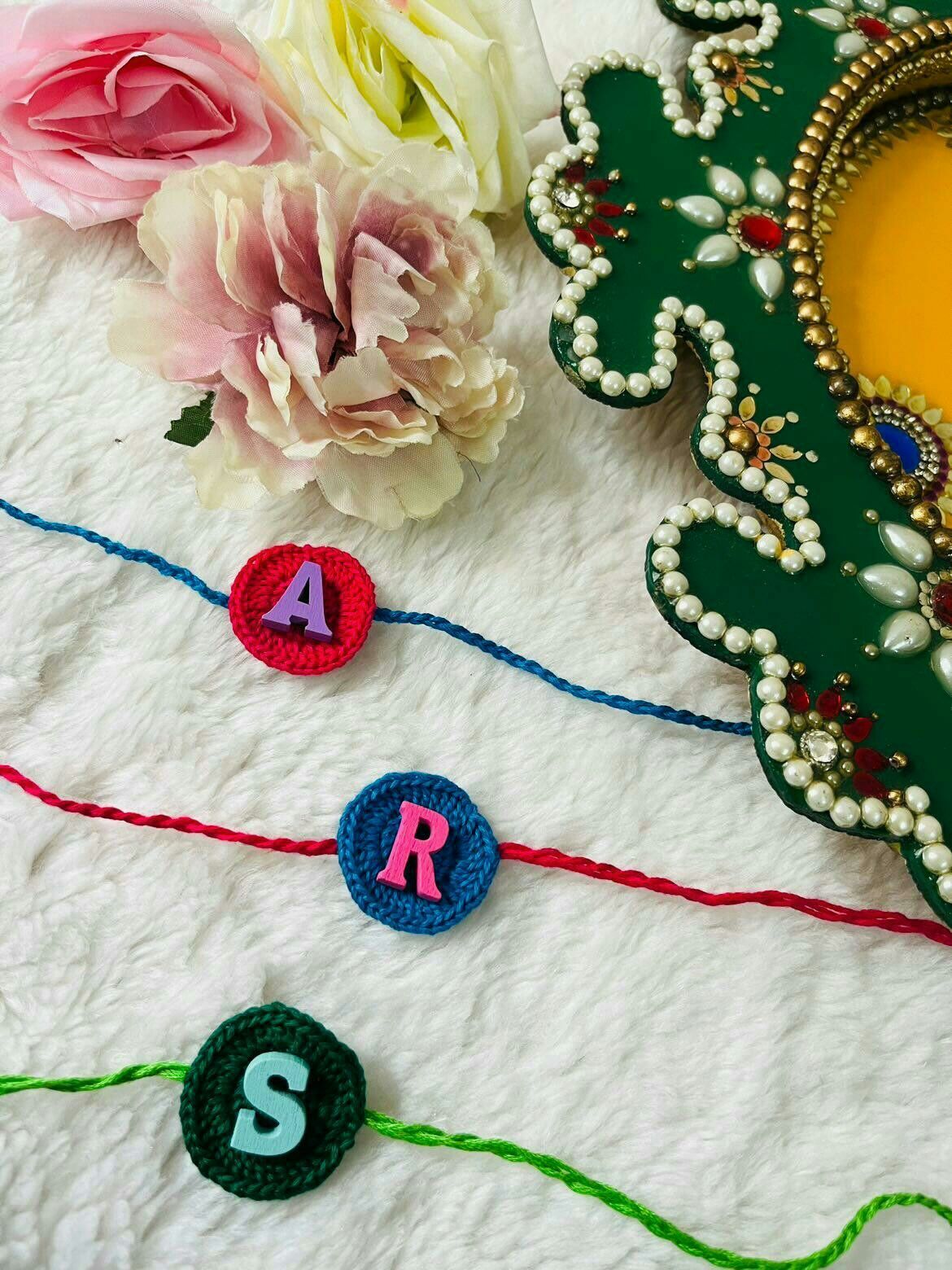 Crochet Alphabet Rakhi