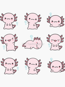 Cute Axolotl, Set Sticker by XoTheMonster HD Wallpaper