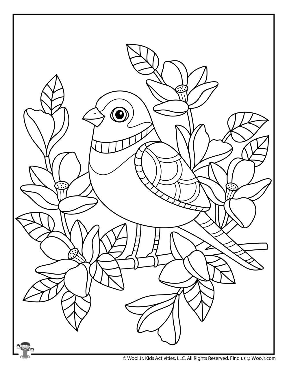 Cute Bird Coloring Page | Woo, Jr. Kids Activities :