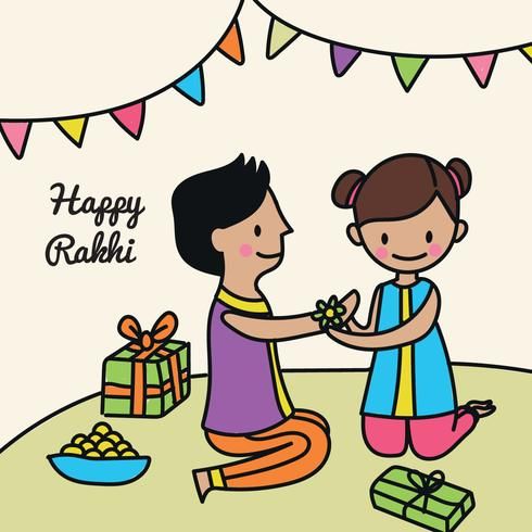 Download Cute Happy Rakhi Doodle for free