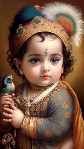 Cute Kanha: Shree Krishna HD Wallpaper