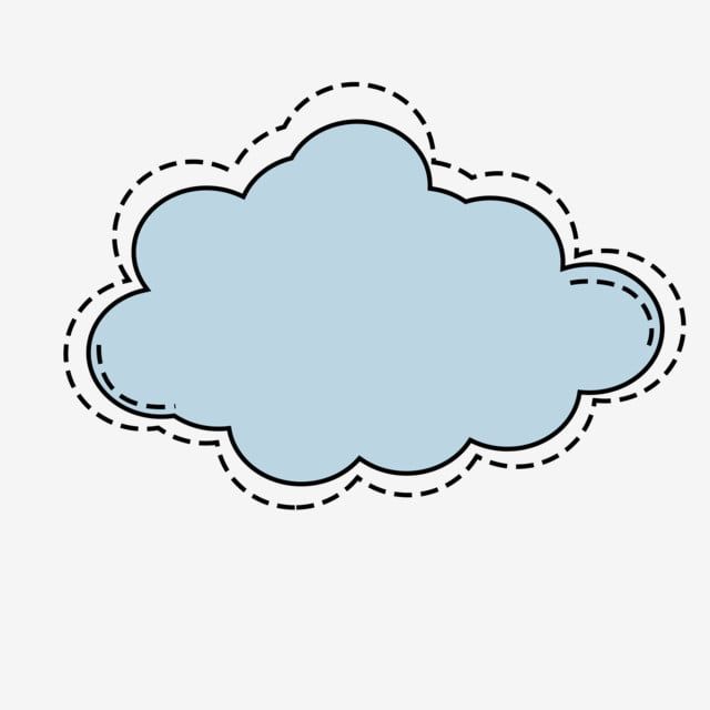 Cute Speech Bubbles PNG Transparent, Blue Cloud Cute Minimalistic Speech