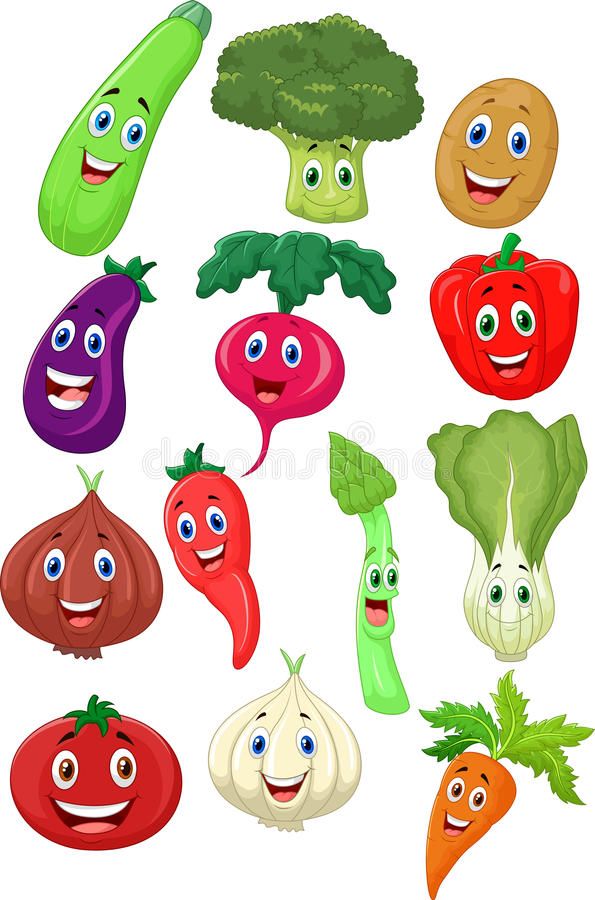 Cute Vegetable Cartoon Character Stock Vector - Illustration Of Colorful, Food: