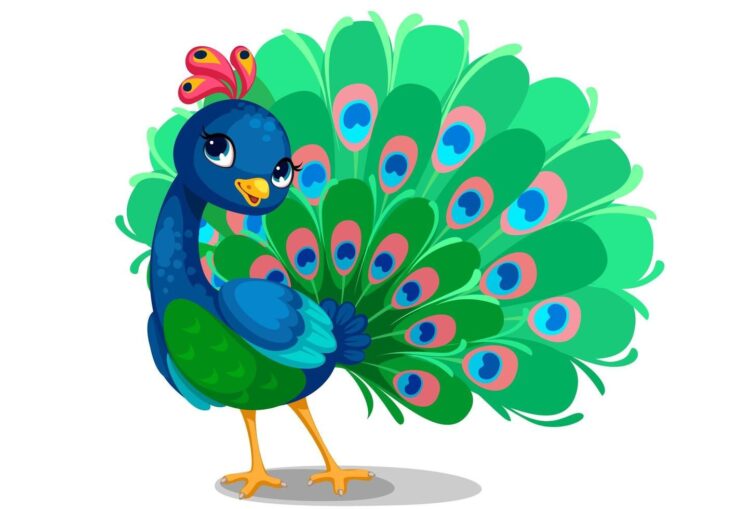 Download Cute Baby Peacock Cartoon For Free