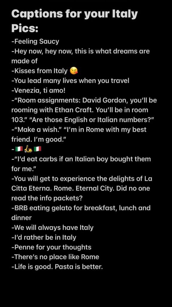Cute Captions For Your Italian Travels Images