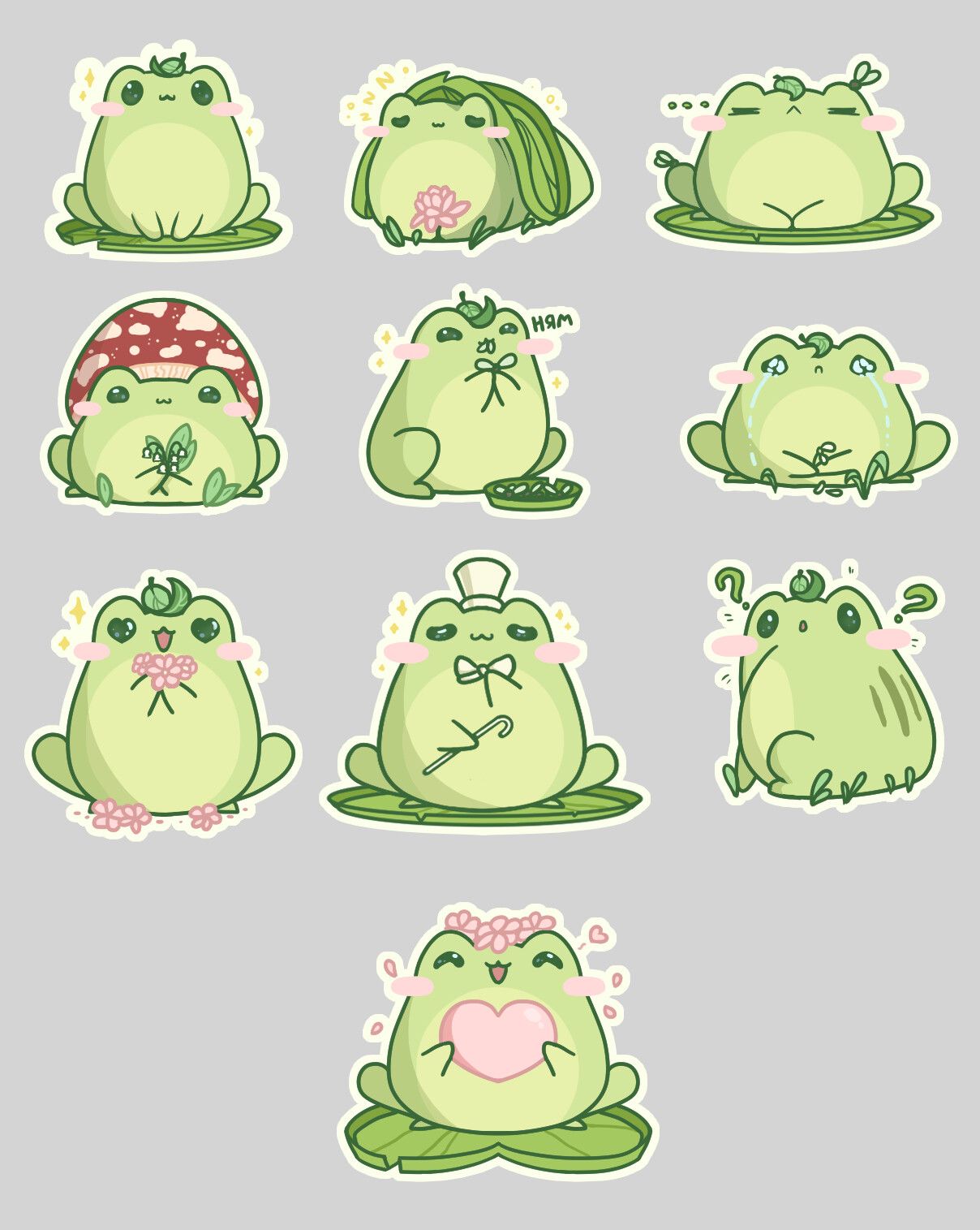 Cute frog stickers, Just_Author