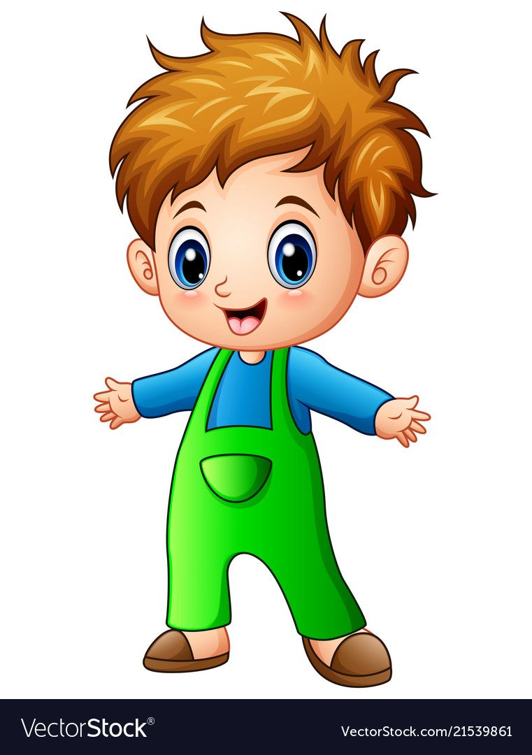 Cute little boy cartoon vector image on VectorStock