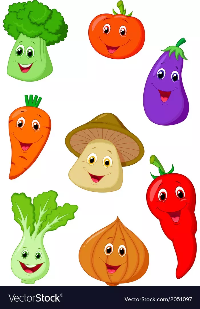 Cute vegetable cartoon vector image on VectorStock