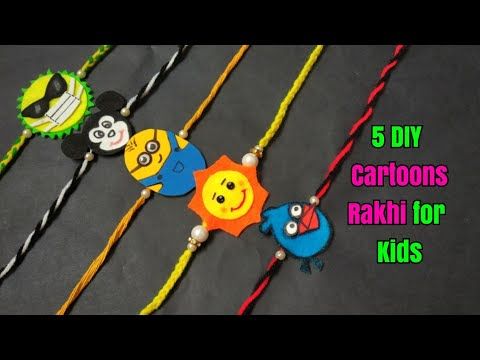 Diy 5 Cute Rakhi For Kids Cartoons Rakhi 5 Easy