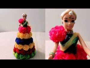 DIY Barbie Decoration | Barbie Bathukamma | DIY Paper Flower Bathukamma | How to HD Wallpaper