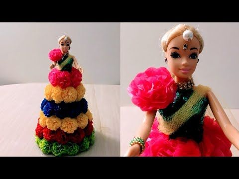 DIY Barbie Decoration | Barbie Bathukamma | DIY Paper Flower