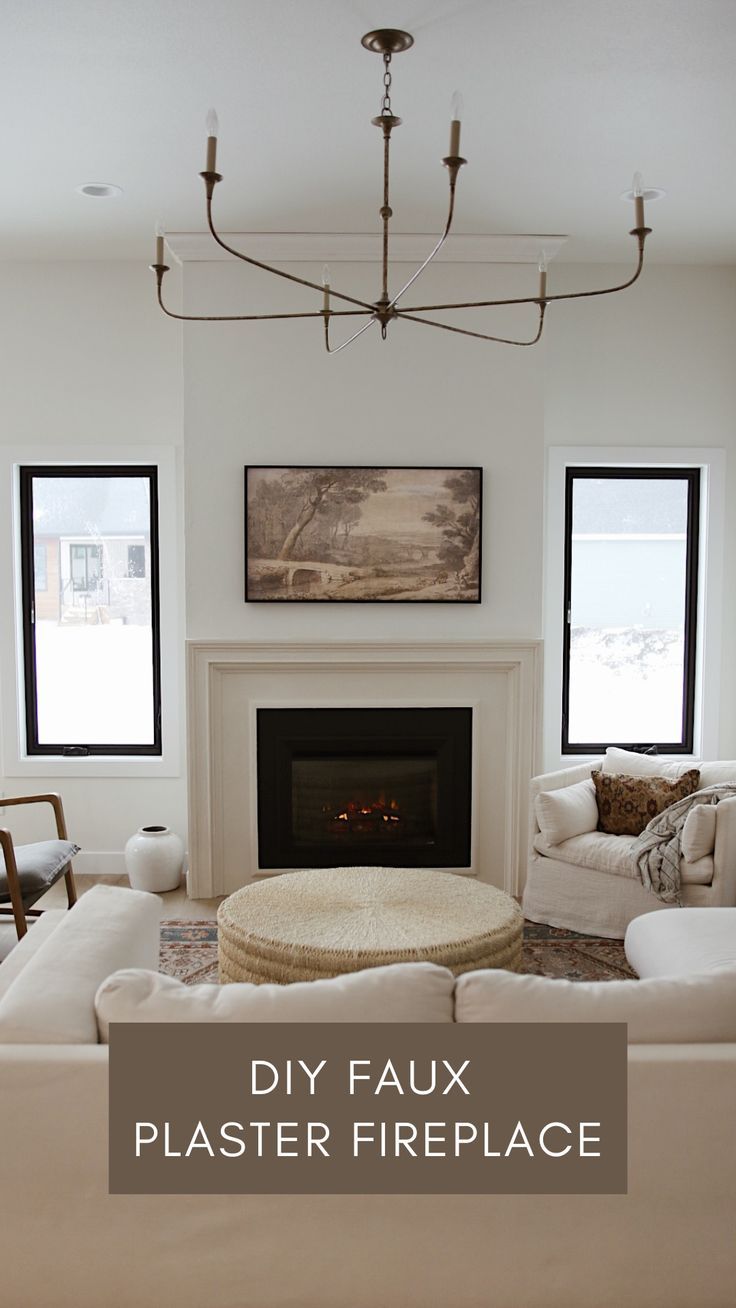 DIY Faux Plaster Fireplace Mantel HD Wallpaper