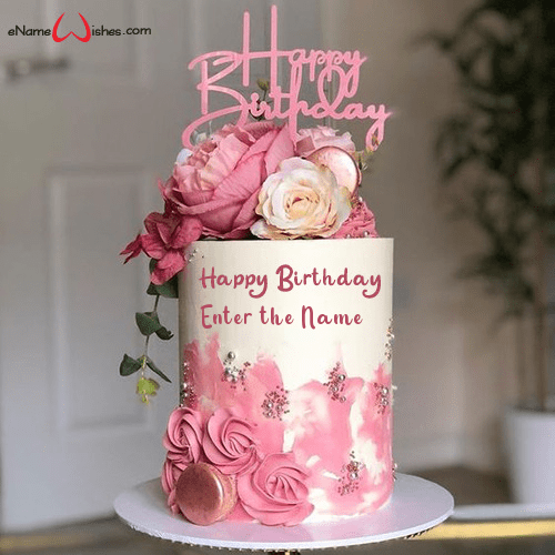 Diy Flower Birthday Cake With Name Edit Best Wishes