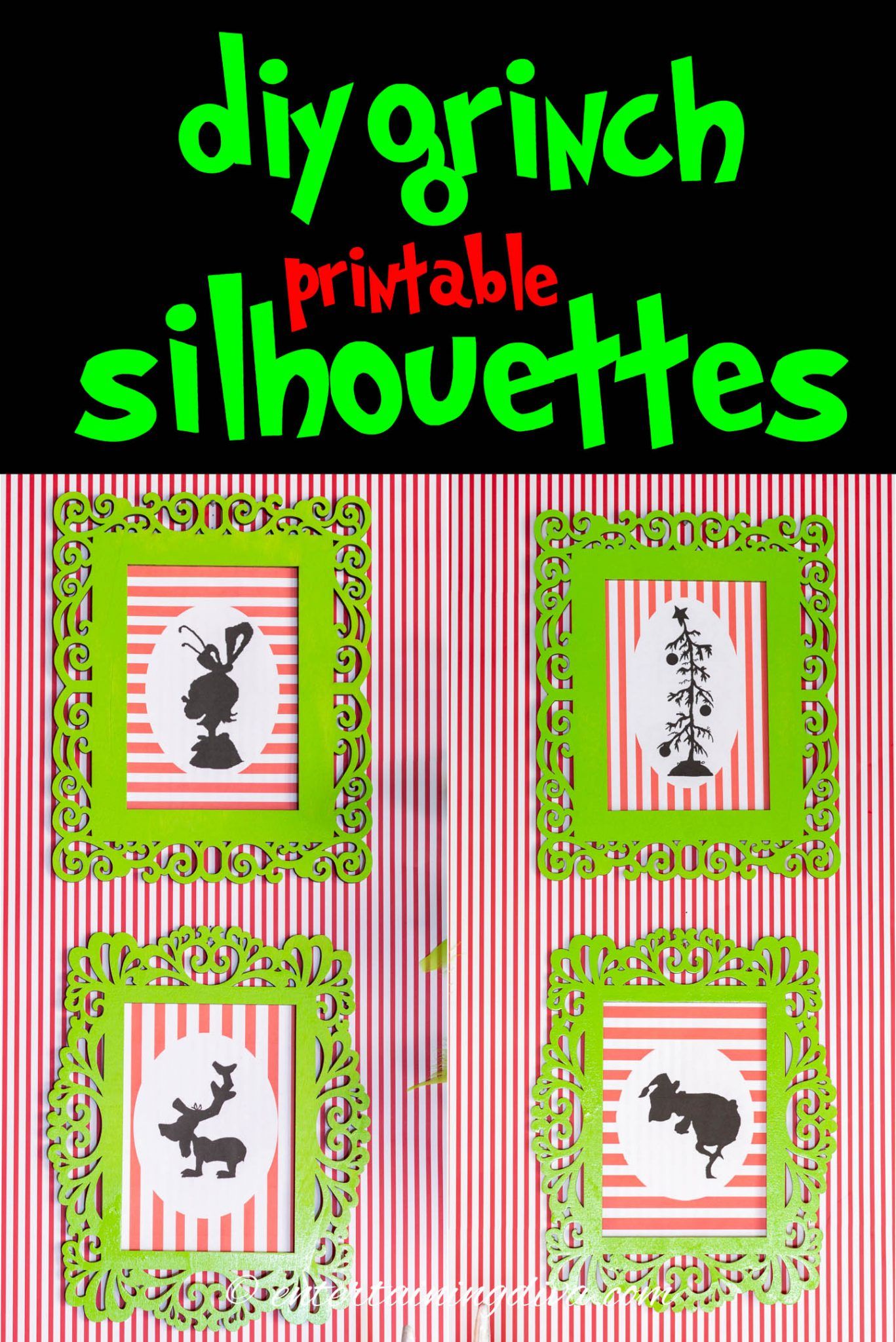 DIY Grinch Printable Silhouette Pictures - Entertaining Diva