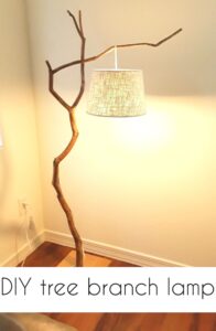DIY tree branch standing lamp HD Wallpaper
