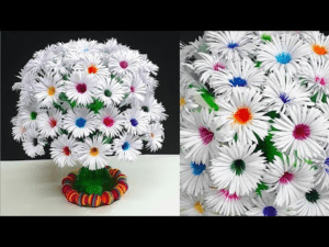 DIY,Paper flowers Guldasta made with Empty Plastic bottles,Paper ka Guldasta Ban HD Wallpaper