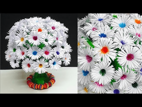 Diypaper Flowers Guldasta Made With Empty Plastic Bottlespaper Ka Guldasta