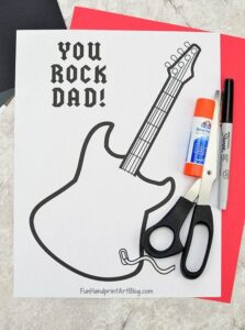 ‘Dad You Rock Card’ for Father’s Day , Printable Guitar Template HD Wallpaper