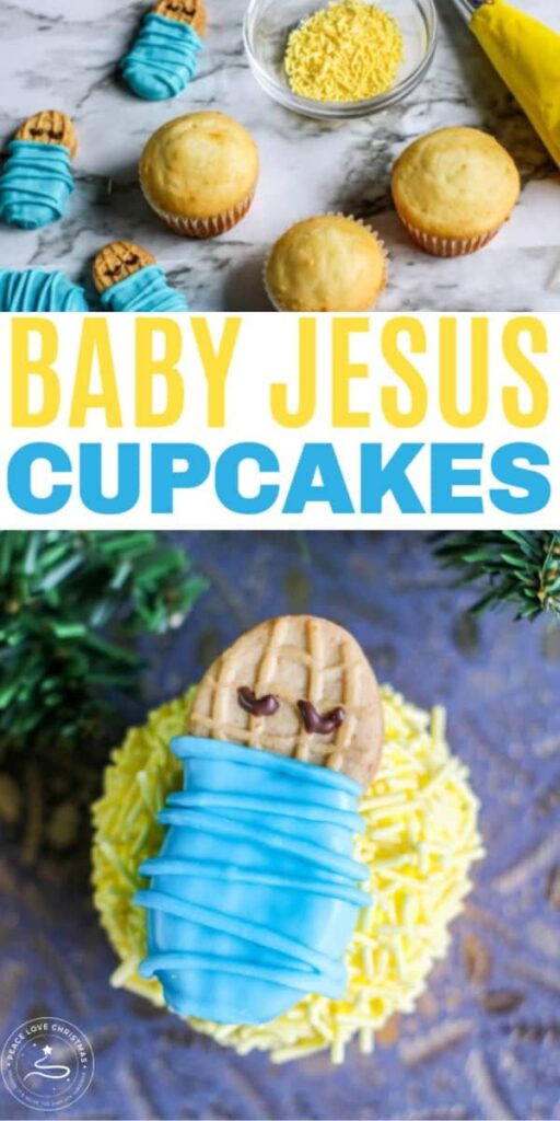 Decorated Baby Jesus Cupcakes For Christmas