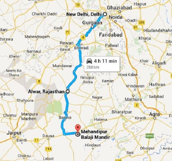 Delhimehandipur Balaji Route Guide Images