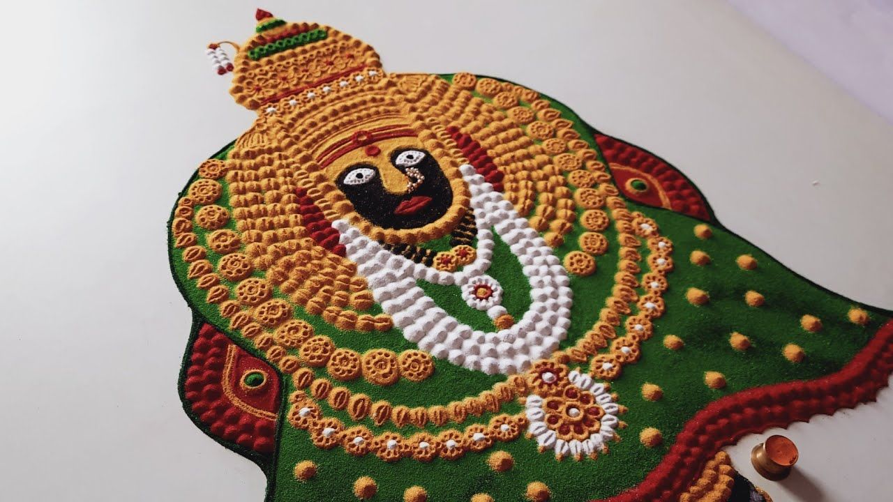 Devi Rangoli for Navratri | तुळजाभवानी देवी रांगोळी | Dussehra Special Rangoli D