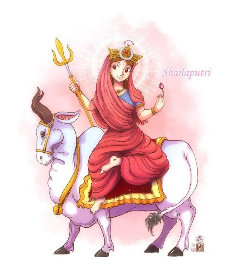 Devi Shailputri Cartoon Image