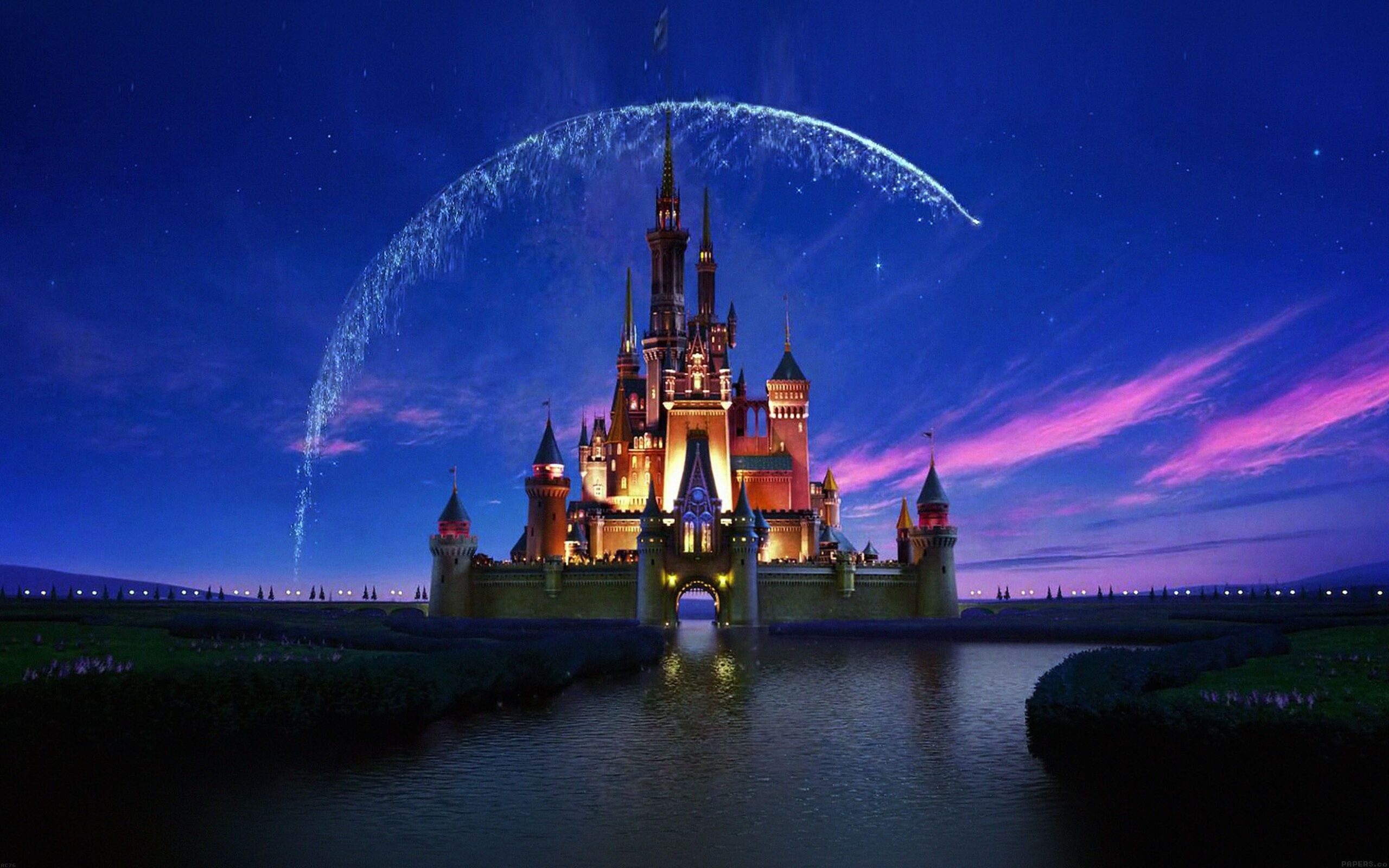 , ,: Disney logo, Disneyland, Walt Disney, night, sky, star