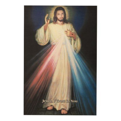 Divine Mercy Devotional Image. Wood Wall Decor | Zazzle
