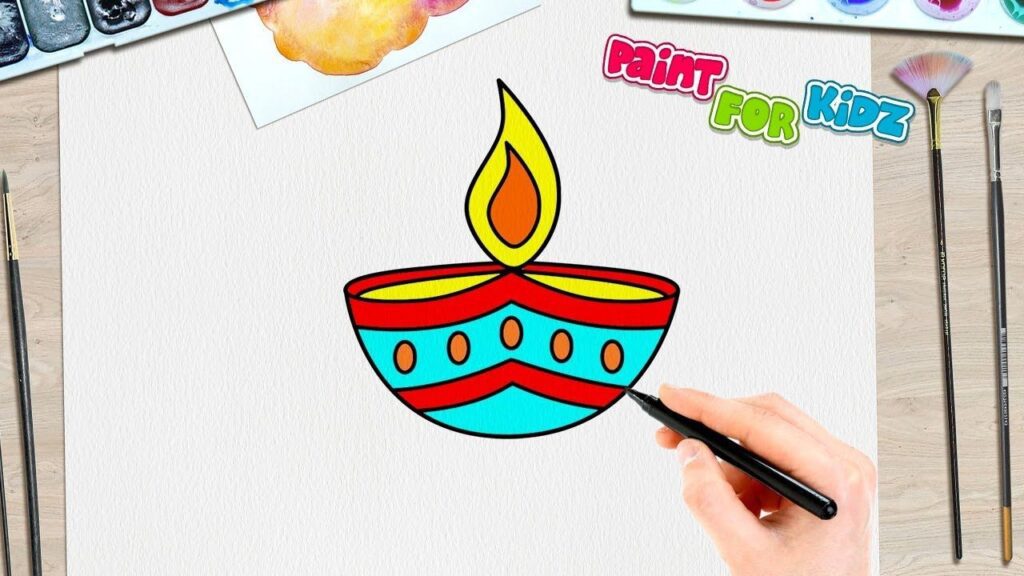 Diwali Diya Drawing Spread The Light Easy Drawing