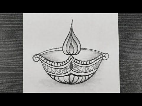 Diya Drawing For Diwali Festival || How To Draw Diya Drawing || Diwali Pencil Dr