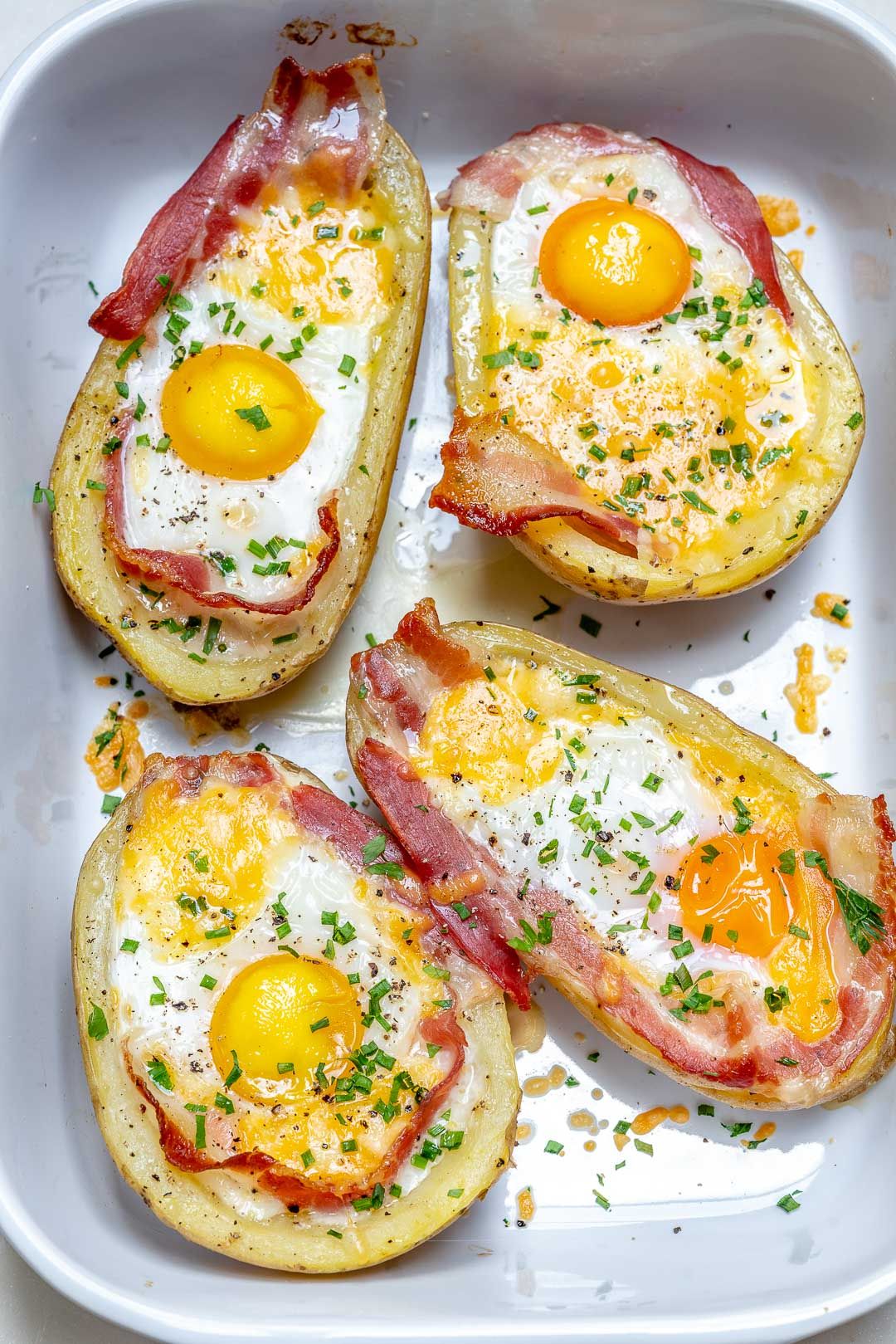 Double Baked Bacon + Egg Potatoes for Super Creative and Clean...