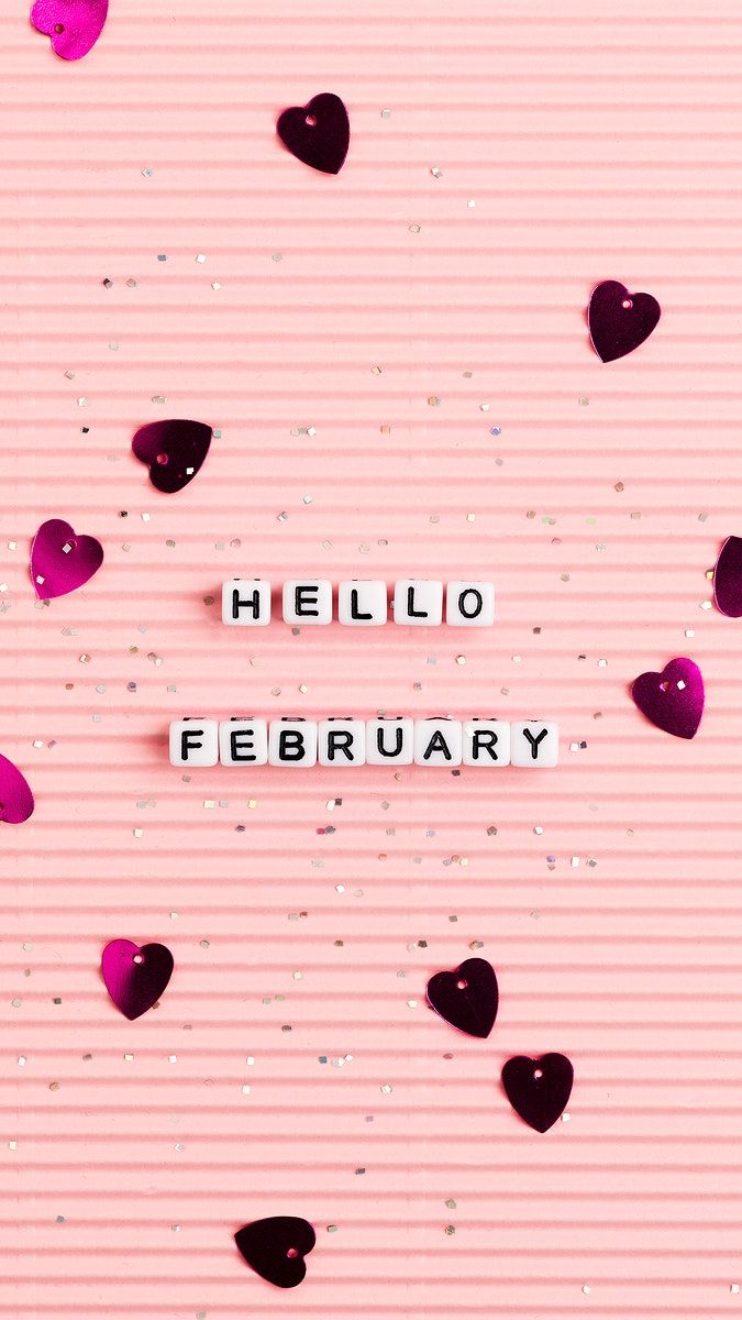 Download free image of HELLO FEBRUARY beads word typography by Kut about valenti