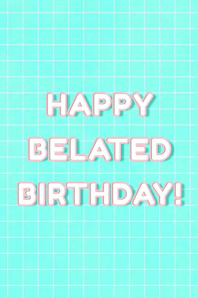 Download Free Image Of Outline 80’S Lettering Happy Belated Birthday! Neon Boldf