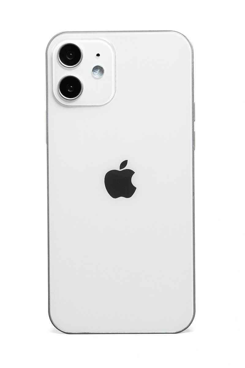 Download free psd / image of White Apple iPhone 12 psd phone rear view mockup. N